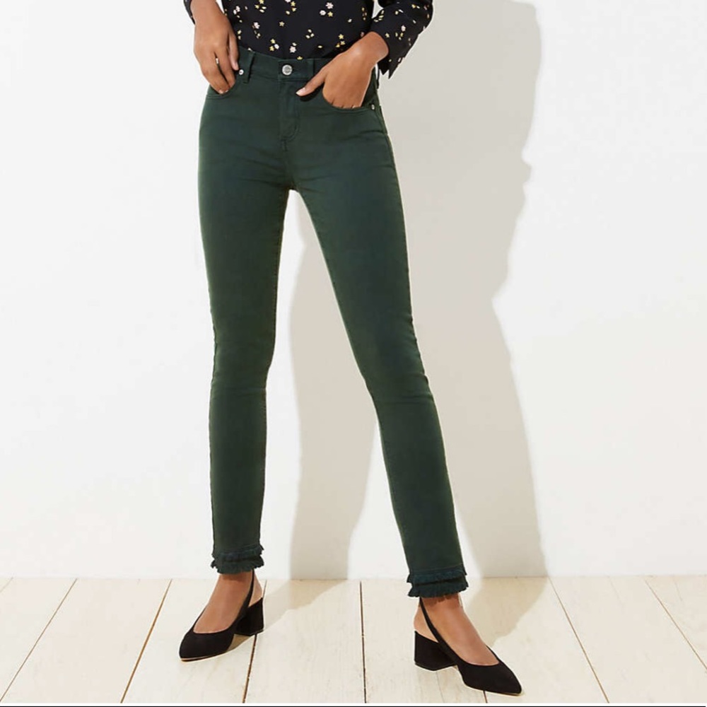 Ann Taylor Loft Double Frayed Skinny Crop Jeans